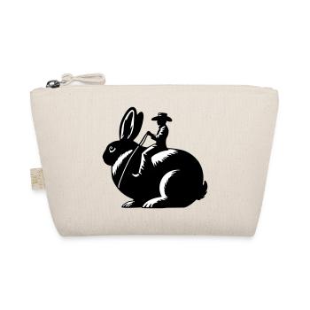 Rabbit Rider (nur Motiv - ohne Kontur, 2-farbig) - Bio-Täschchen - Natur - Vorne