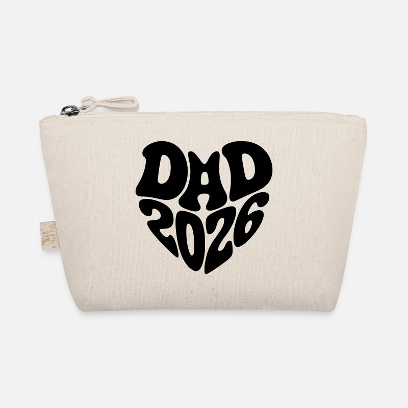 Dad 2026 Herzform Vater Baby Herz Form Papa 2026 - Bio-Täschchen - Natur