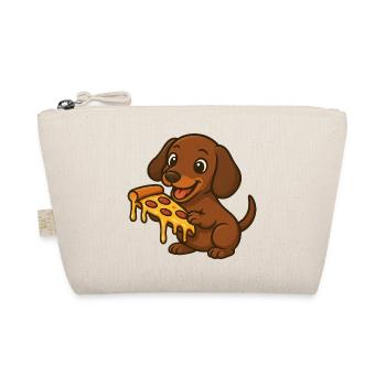 Süßer Dackel Cartoon Pizza Pizzaliebhaber Hund - Bio-Täschchen - Natur - Vorne