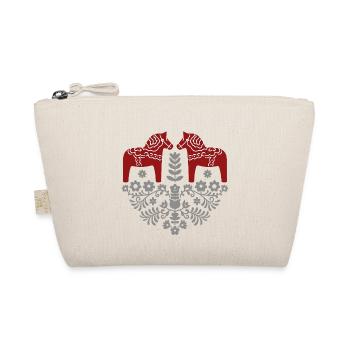 Dala Horse – Scandinavian Folklore in Grey - Organic Pouch - nature - Front