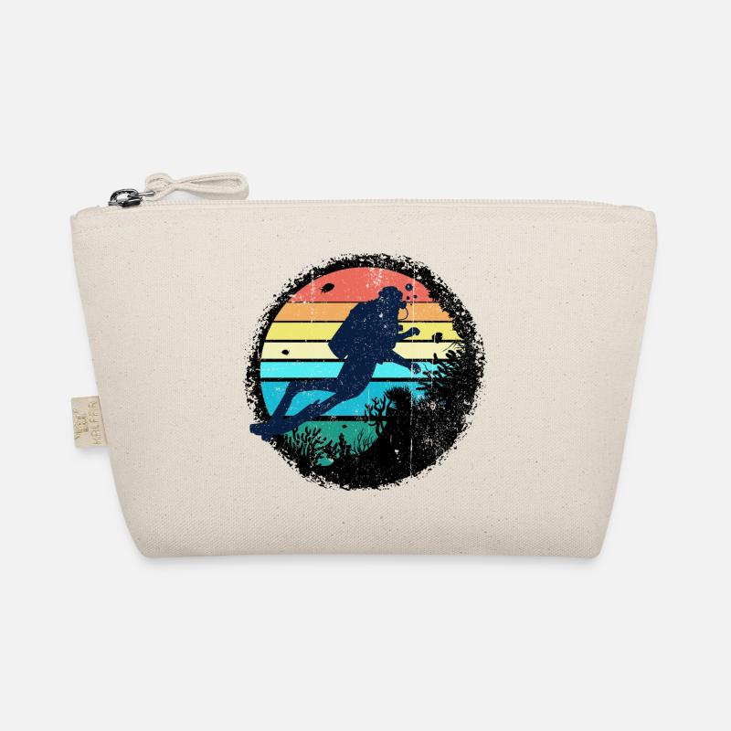 Silhouette de plongeur sous-marin avec coucher de soleil arc-en-ciel Trousse biologique