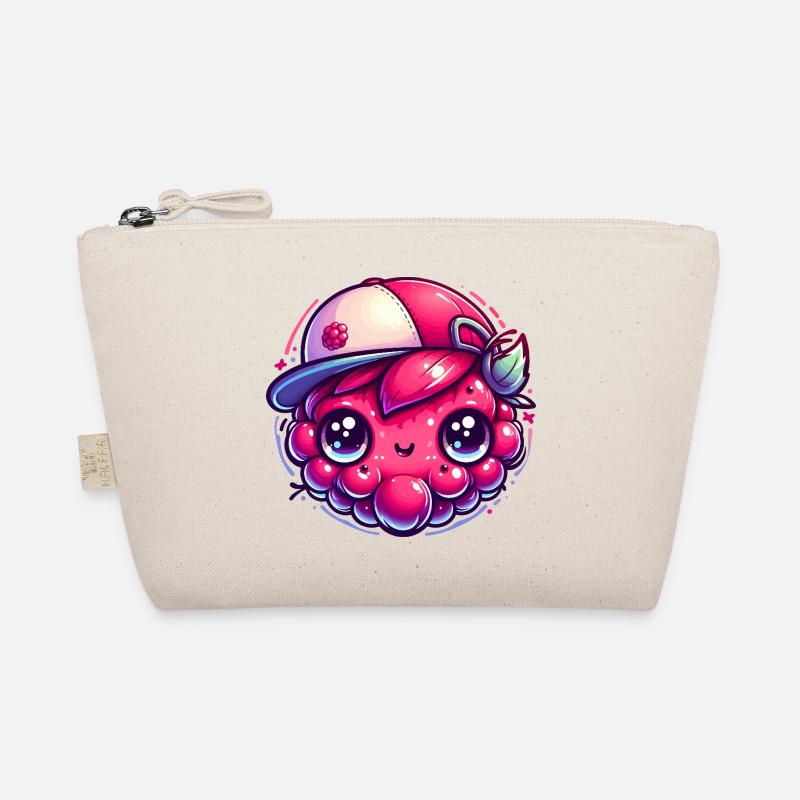 Himbeere Kawaii mit bunter Kappe Bio-Täschchen