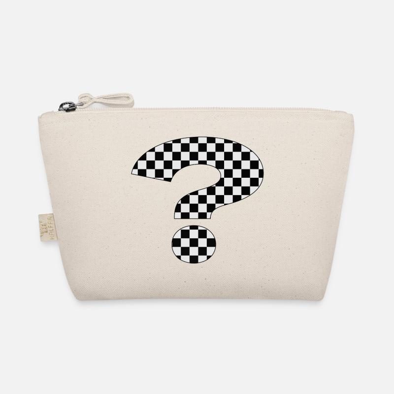 Schwarz-Weiß Checkermuster Design - ? Fragezeichen Bio-Täschchen