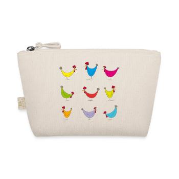 Bunte Hühner Fröhliches Muster - Bio-Täschchen - Natur - Vorne