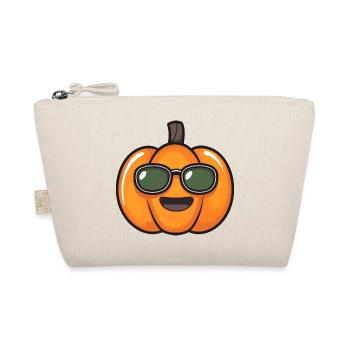 Sunny pumpkin design with sunglasses - Organic Pouch - nature - Front