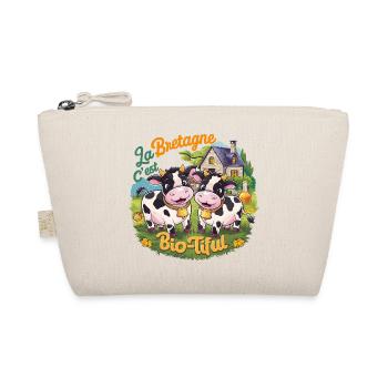 Funny Brittany Gift Brittany is Bio-tiful - Organic Pouch - nature - Front