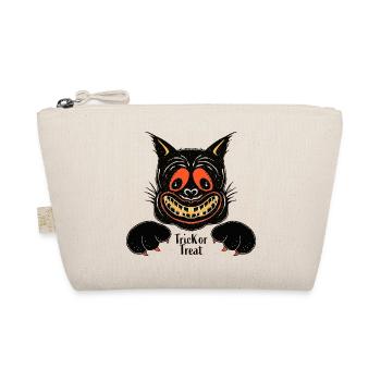 Grinning Cat Halloween - Organic Pouch - nature - Front