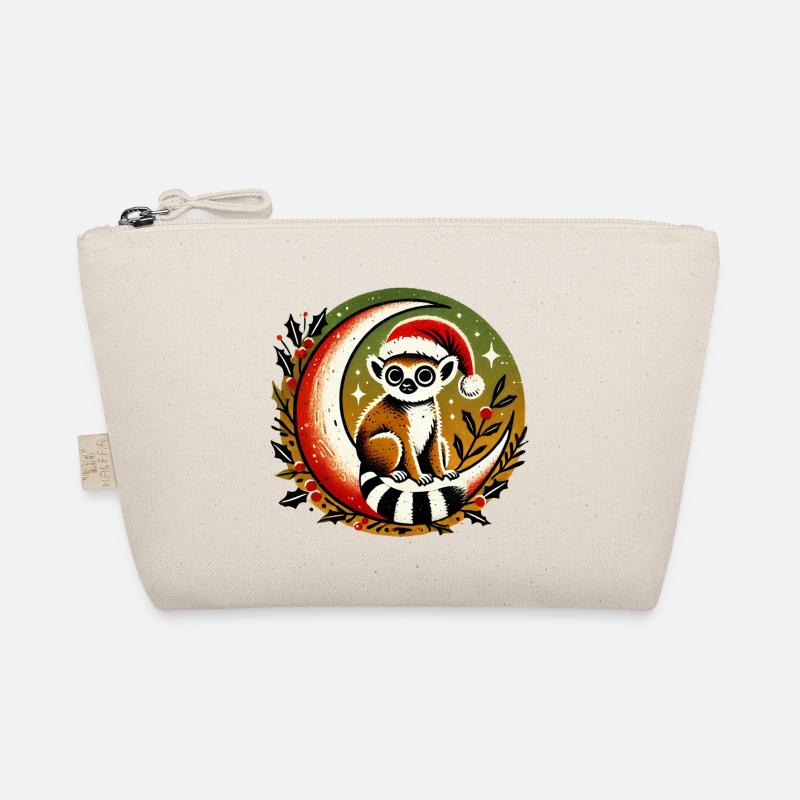 Santa Lemur auf dem Mond - Bio-Täschchen - Natur