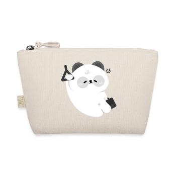 Sleepy Panda Kawaii Tee - Organic Pouch - nature - Front