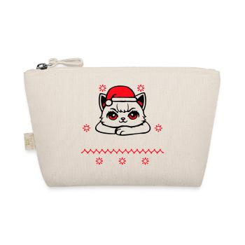 Cat Confident Santa's Favorite Christmas - Organic Pouch - nature - Front