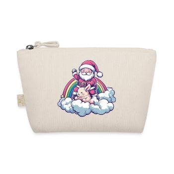 Hase Weihnachtsmann Weihnachten - Bio-Täschchen - Natur - Vorne