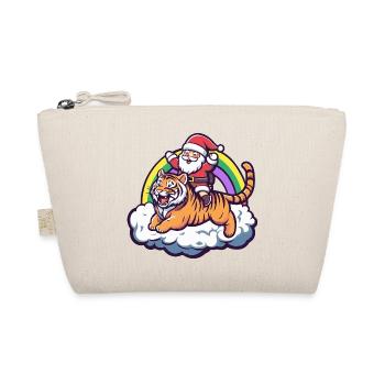 Tiger Santa Claus Christmas - Organic Pouch - nature - Front