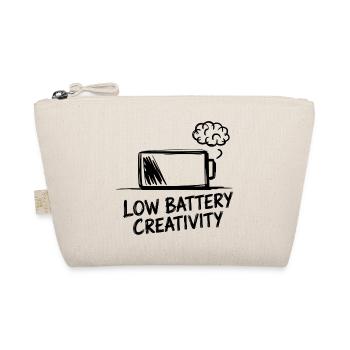 Low Battery Creativity – Battery empty, ideas gone - Organic Pouch - nature - Front