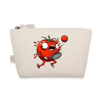 Lustige Tomate Beim Tennis Mit Tennisball - Bio-Täschchen - Natur - Vorne