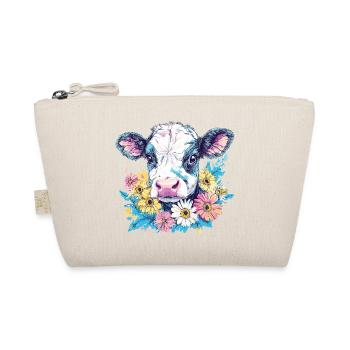 Cow with flower wreath in bright colors - Organic Pouch - nature - Front
