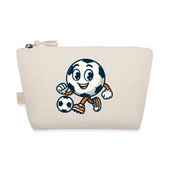 Lustige Fußball-Karikatur - Bio-Täschchen - Natur - Vorne