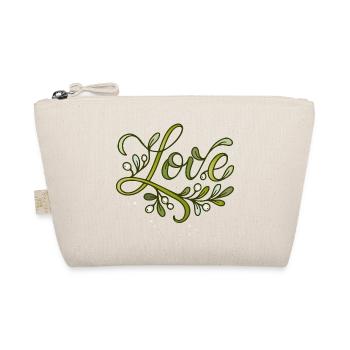 Love Schriftzug mit Mistelzweigen - Bio-Täschchen - Natur - Vorne