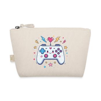 Heart Controller Doodle Pixel Pop - Organic Pouch - nature - Front