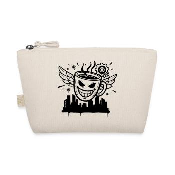 Crazy Coffee Cup Wings Vector - Organic Pouch - nature - Front