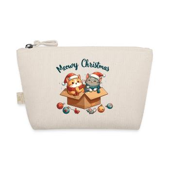 Meoy Christmas Cute Christmas Cats - Organic Pouch - nature - Front