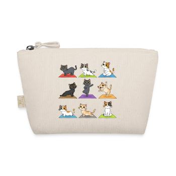 Cute Yoga Cats on Colorful Mats Motif - Organic Pouch - nature - Front
