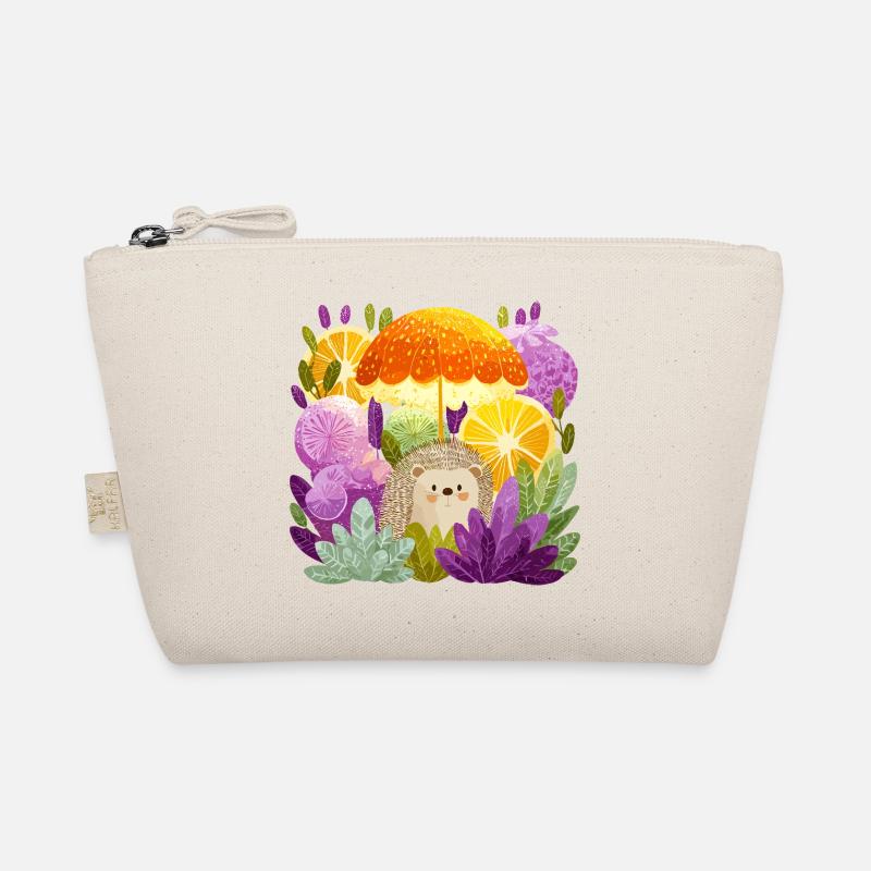 Hedgehog under lemon rain Organic Pouch