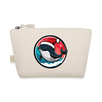 Whale with Santa hat - Organic Pouch - nature - Front