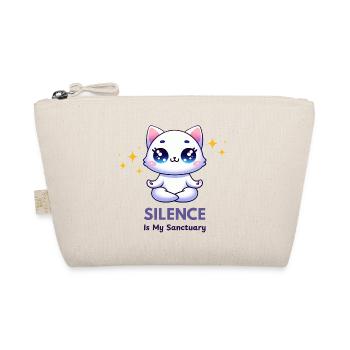 Cat in Meditation - Silence Is My Sanctuary - Organic Pouch - nature - Front