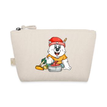 Curling player polar bear - Organic Pouch - nature - Front