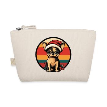 Le Père Noël Chihuahua dans un ring rétro - Trousse biologique - nature - Devant