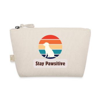 Stay Pawsitive – Positive retro dog motif - Organic Pouch - nature - Front