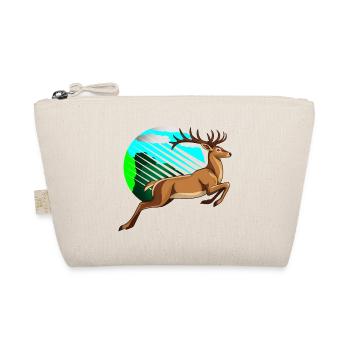 Air jumping deer in the neon circle - Organic Pouch - nature - Front