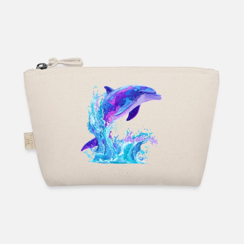 Colored Dolphin Splash Organic Pouch
