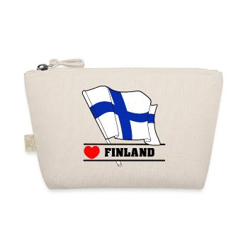 FINLANDE Drapeau avec cœur - Trousse biologique - nature - Devant
