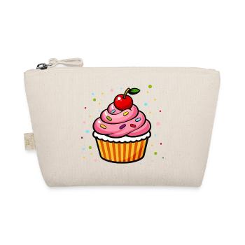 Colorful Cupcake with Cherry in Cartoon Style - Organic Pouch - nature - Front