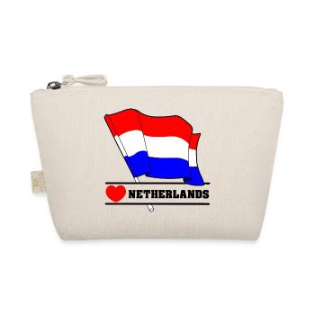 Niederländische Flagge mit Herz - Bio-Täschchen - Natur - Vorne