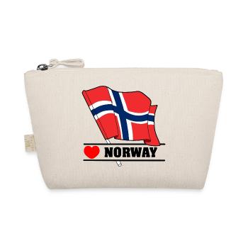 Norwegische Flagge mit Herz - Bio-Täschchen - Natur - Vorne