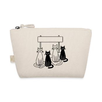 Waiting Cats Sign Personalizable Kids - Organic Pouch - nature - Front