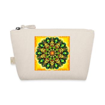 Leuchtendes Mandala-Blütenmuster - Bio-Täschchen - Natur - Vorne