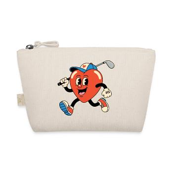 Heart Golf Cartoon - Organic Pouch - nature - Front