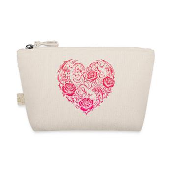Heart Romantic Dragon Roses And Love - Organic Pouch - nature - Front
