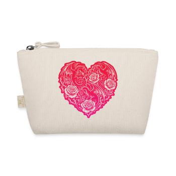 Heart Romantic Dragon Roses Love - Organic Pouch - nature - Front