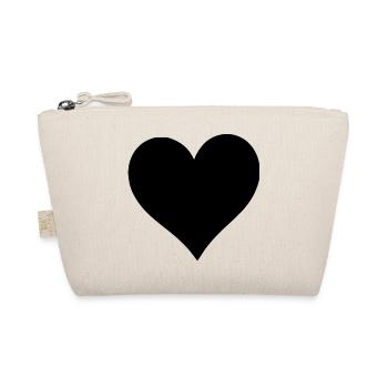 Black Heart Valentinstagsgeschenk - Bio-Täschchen - Natur - Vorne