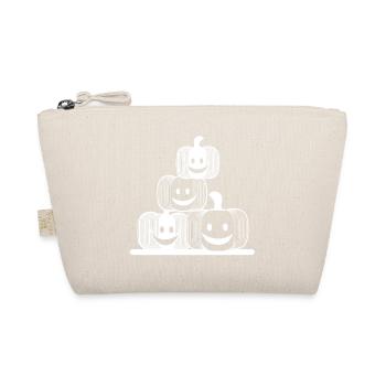 Four Laughing Pumpkins – Sweet Halloween Motif - Organic Pouch - nature - Front