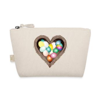 Heart-shaped Easter nest with colorful Easter eggs - Organic Pouch - nature - Front