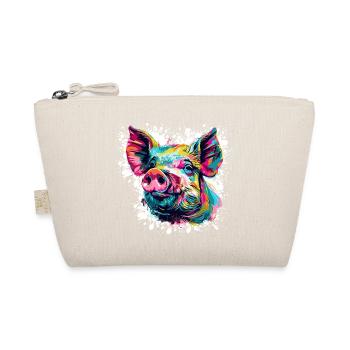 Pop Art Pig Head Color Explosion - Organic Pouch - nature - Front
