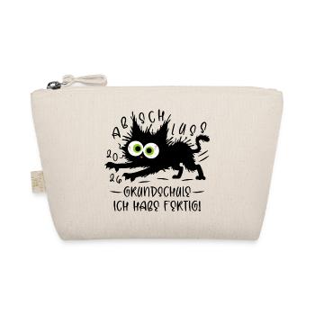 Abschluss 2026 Grundschule Ich habe fertig Katze - Bio-Täschchen - Natur - Vorne