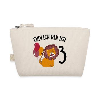 Birthday Lion 3 Year Old Leo Party Gift - Organic Pouch - nature - Front