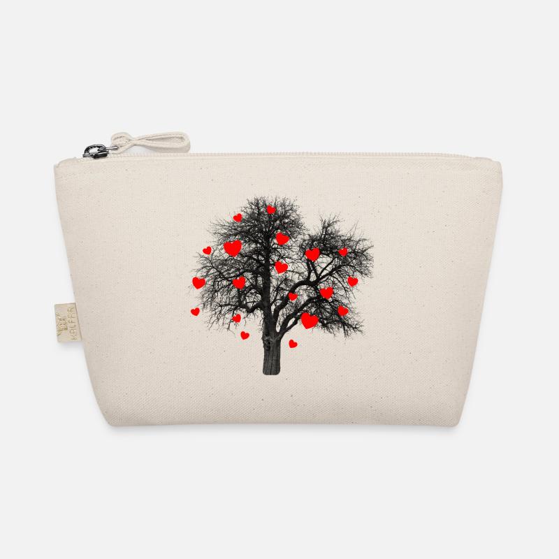 Rote Herzen Baum mit Herzen Bio-Täschchen