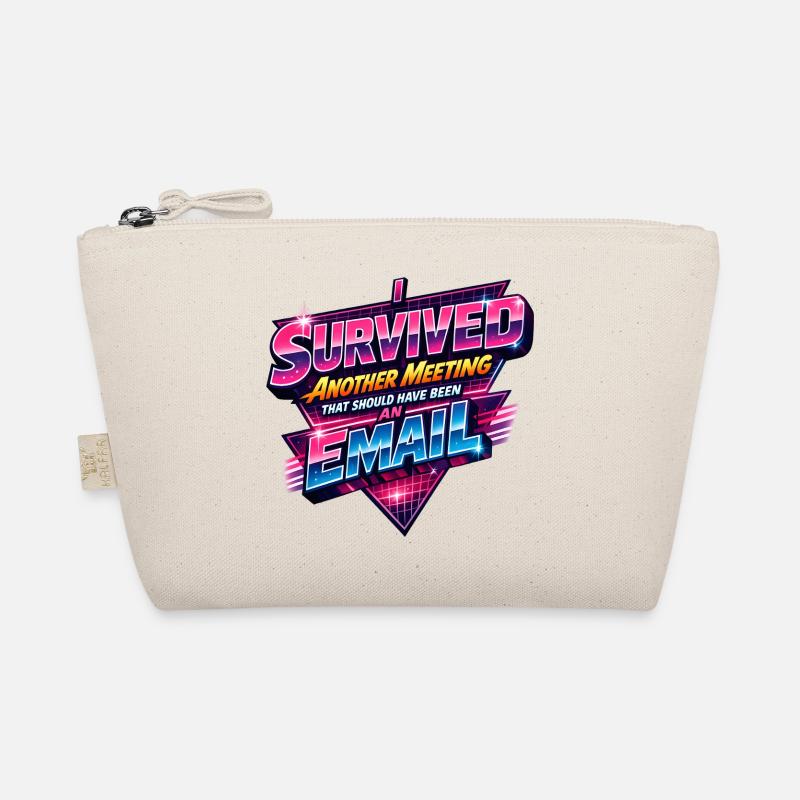 I Survived Another Meeting 80s retro vibes Bio-Täschchen